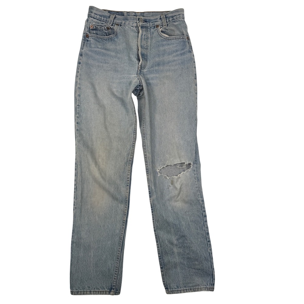 Vintage Levi's 701 Student Jeans 90s USA Made 29x30 Distressed Button Fly